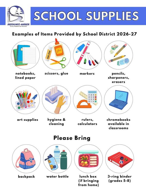 School supplies information