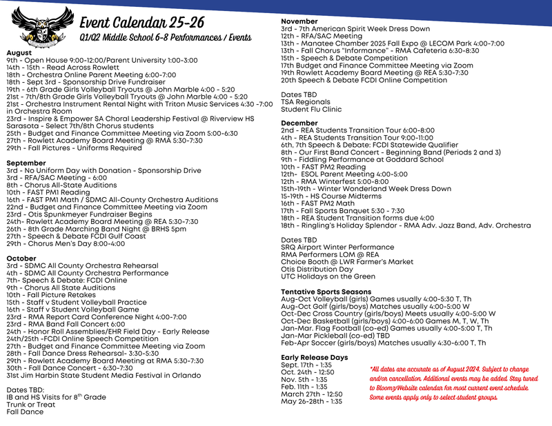 Q1/Q2 Calendar