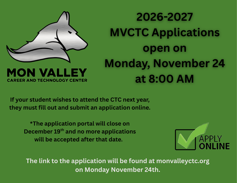 Mon Valley CTC - Interested students for 26-27 school year Featured Photo
