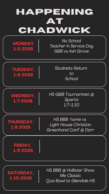 Happening at Chadwick 1/4-1/10