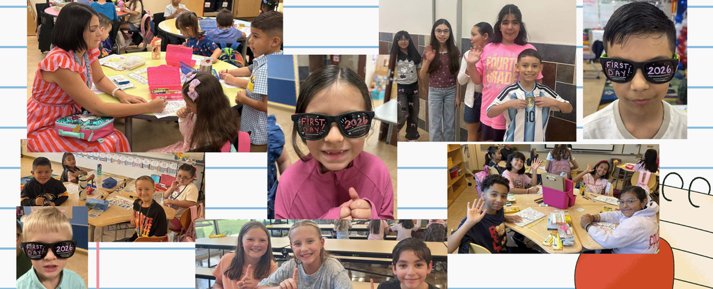 Students engaged in various activities in a classroom collage.