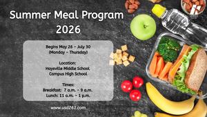 graphic with updated summer meals info