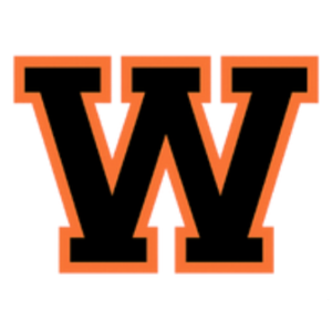Bold letter W in black and orange, representing a school or team logo.