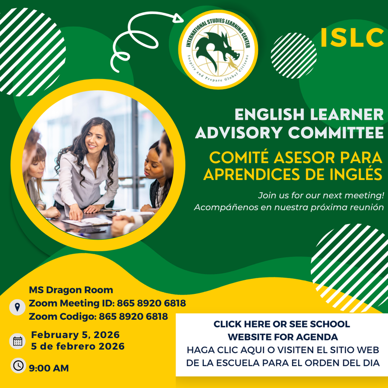 English Learner Advisory committee/ comite asesor para aprendices de ingles