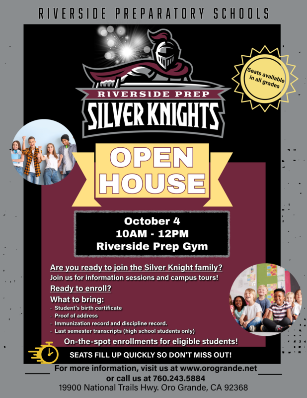 Riverside Prep Open House Flyer