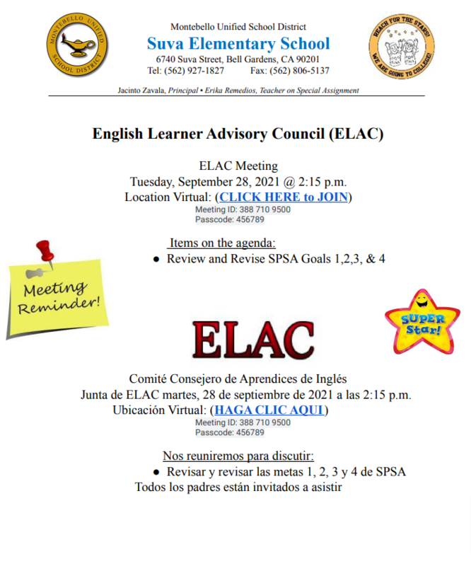 ELAC September Flyer