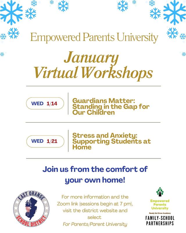 January Virtual Parent Workshops