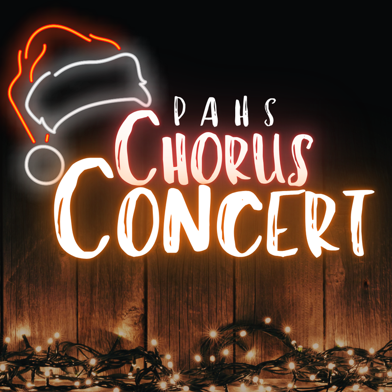 Santa hat and text written in neon