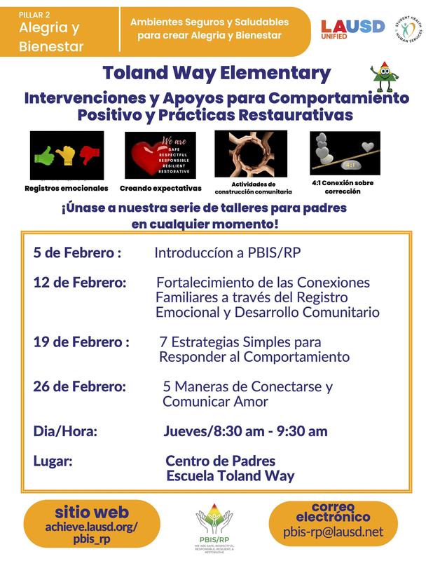 Please join our parent workshop series at any time!