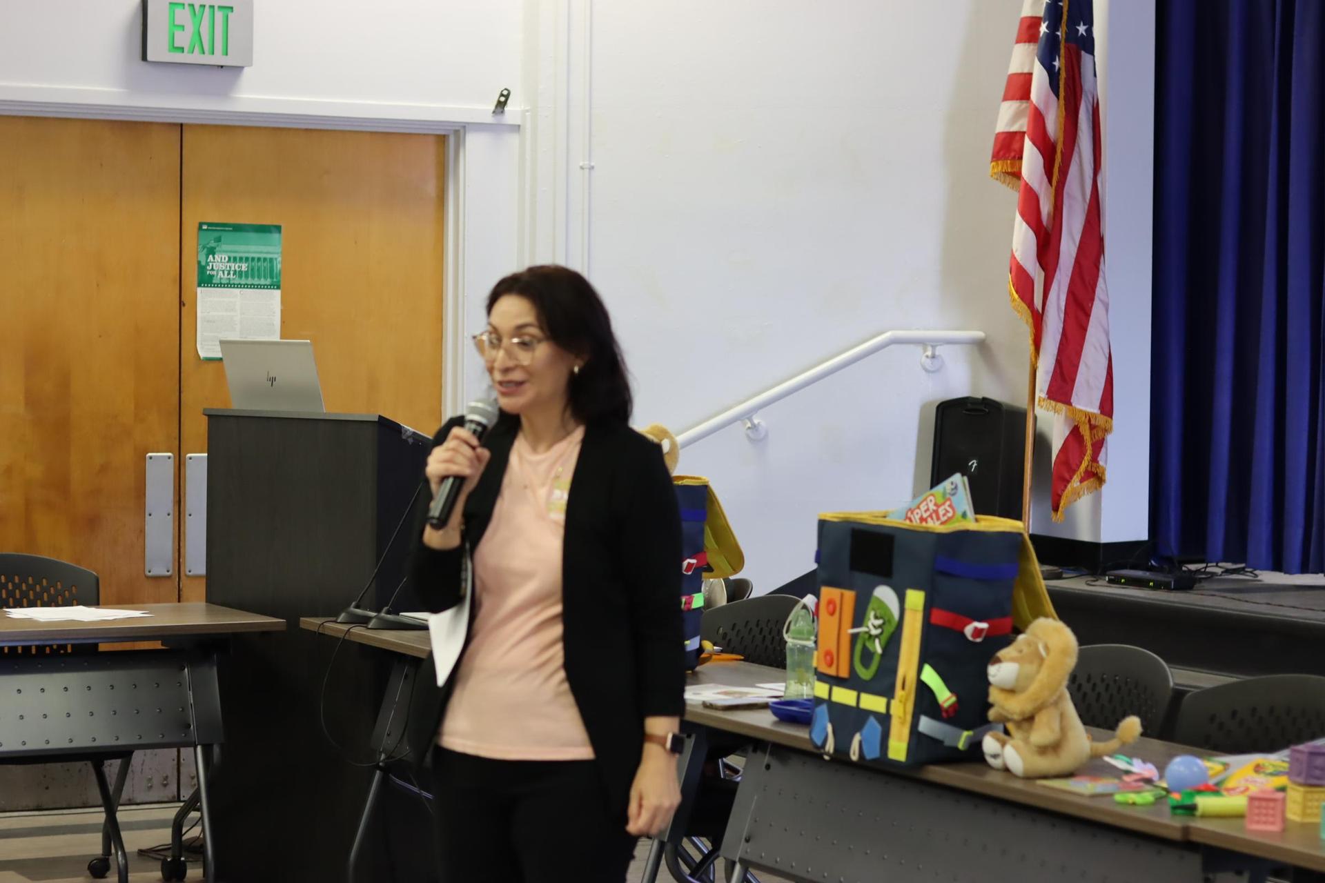 presenter facing students