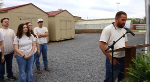 Agriculture teacher speaking at event