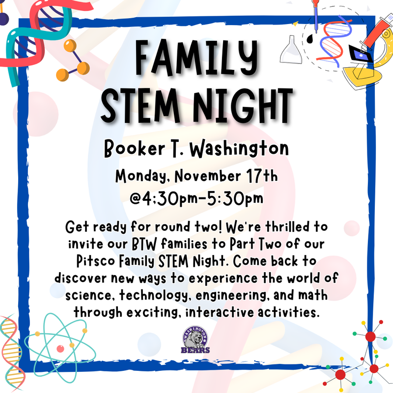 Family STEM Night - Nov. 17 @ 4:30pm - 5:30pm