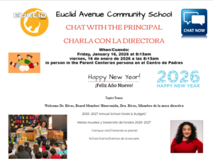 Chat with the Principal/ Charla con la directora