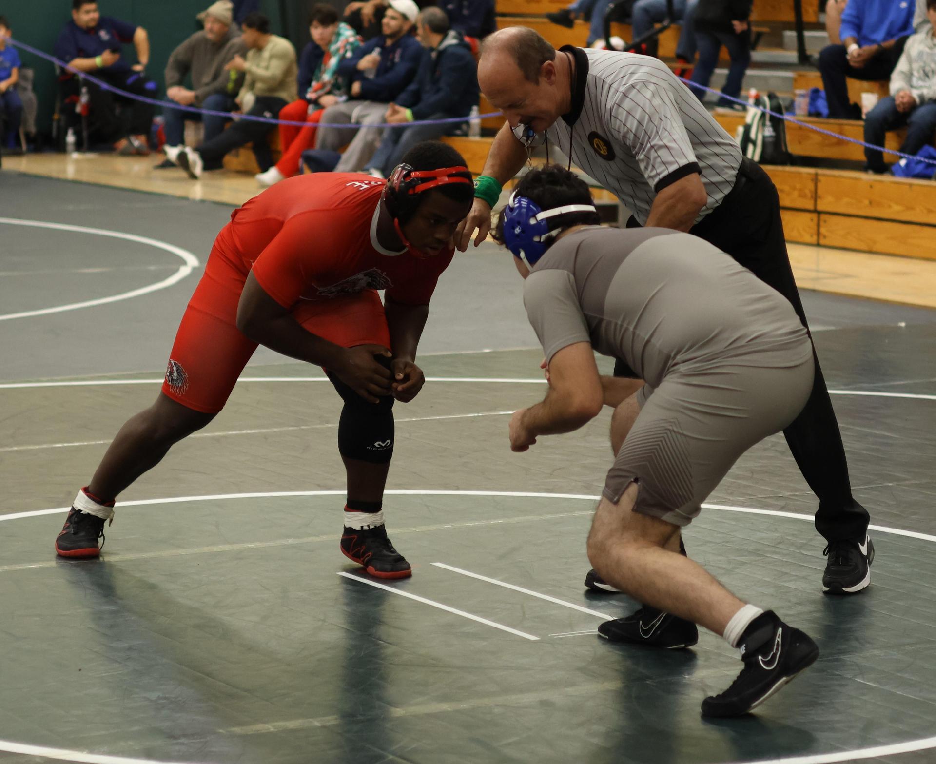 Boys wrestling in the Liberty Duals event 143