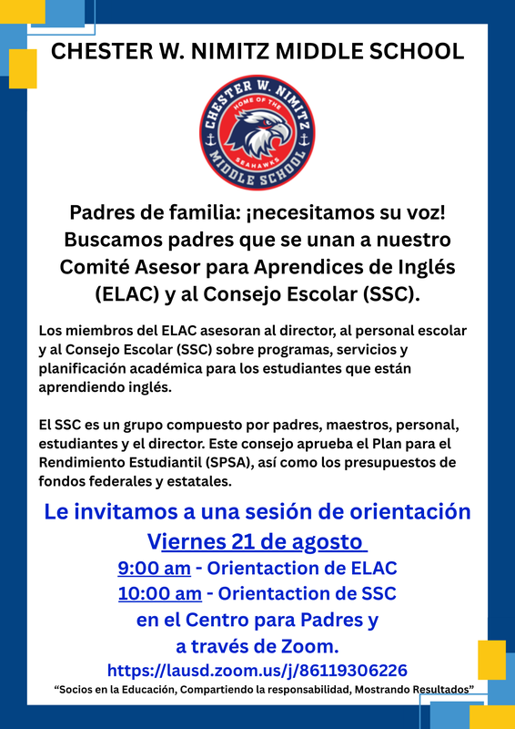 Orientaciones del ELAC  y SSC