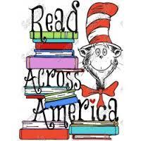 Cat in the Hat holding books, Read Across America