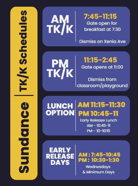 TK/K Schedule