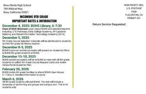 Class of 2030 postcard back