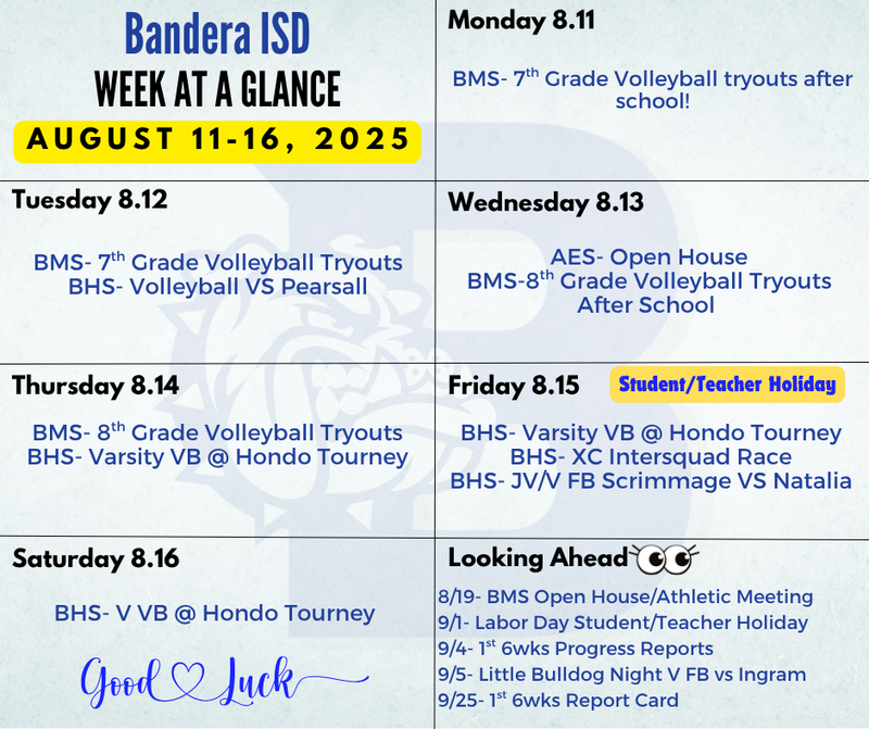 week at a glance