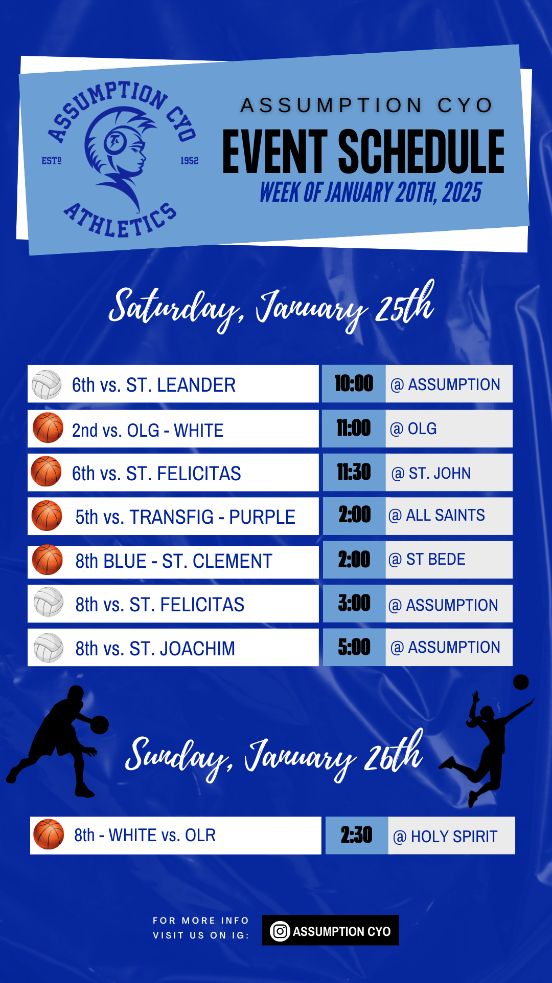 CYO schedule