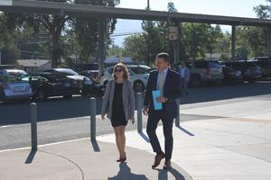 Senator Mike McGuire arrives at Grace Hudson