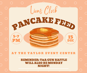 Loup County Lions Club Pancake Feed Set for December 15th