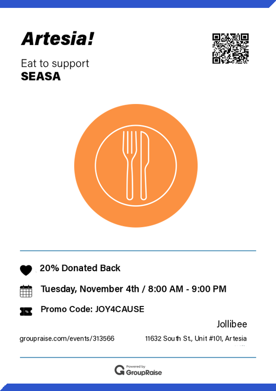 WHS SEASA Club is having a fundraiser at Jolibee on 11/4/25 from 8am - 9pm