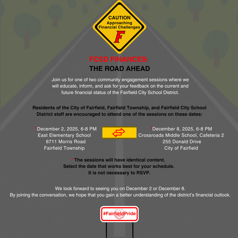 This is an invitation to a community engagement session on Dec. 8 about FCSD Finances.