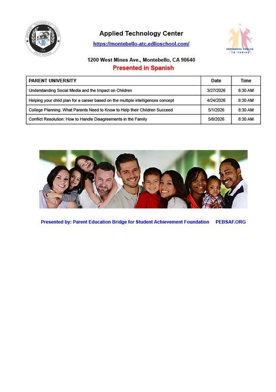 Parent University Workshop Flyer