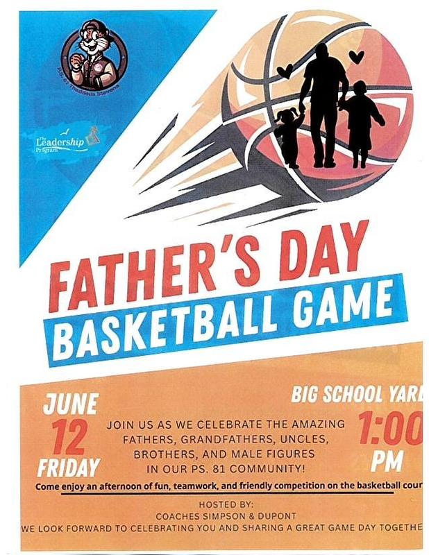 Father's Day Basketball Game June 12th, 1pm. English