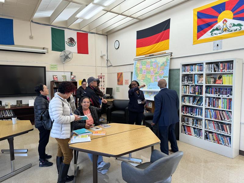 The library in the adult school opened in 2024.