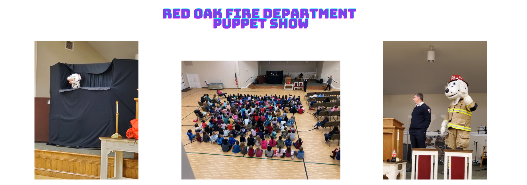 Children watching puppet show