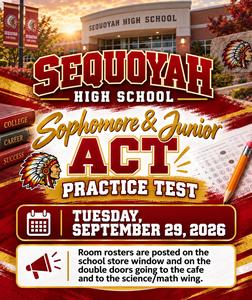 image with info about the 10th and 11th grade practice ACT test
