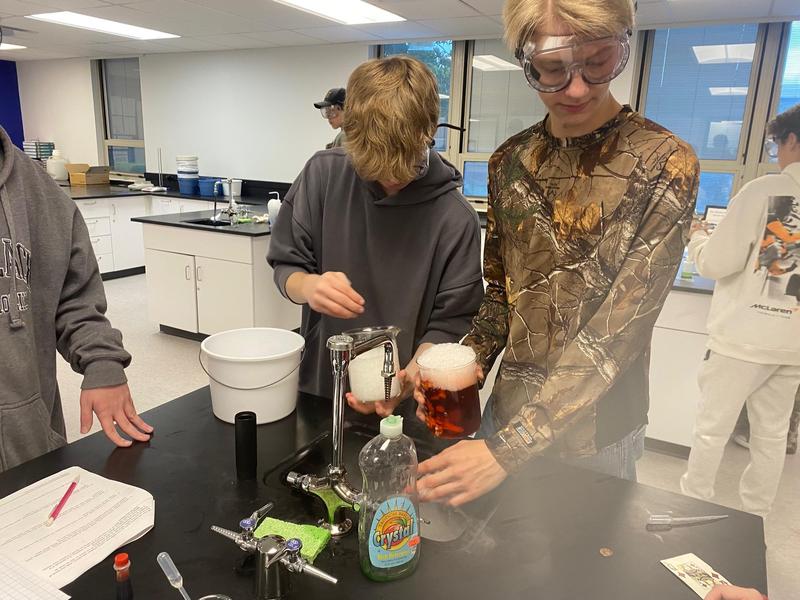 students working in a chemistry lab