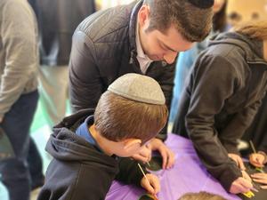 A student works on a project.