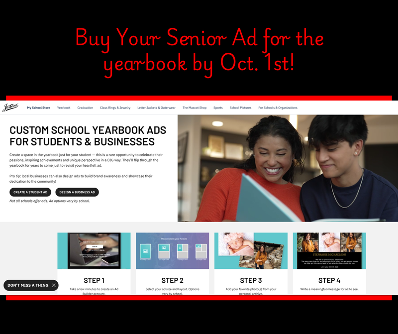 Senior Yearbook Ads Oct. 1st
