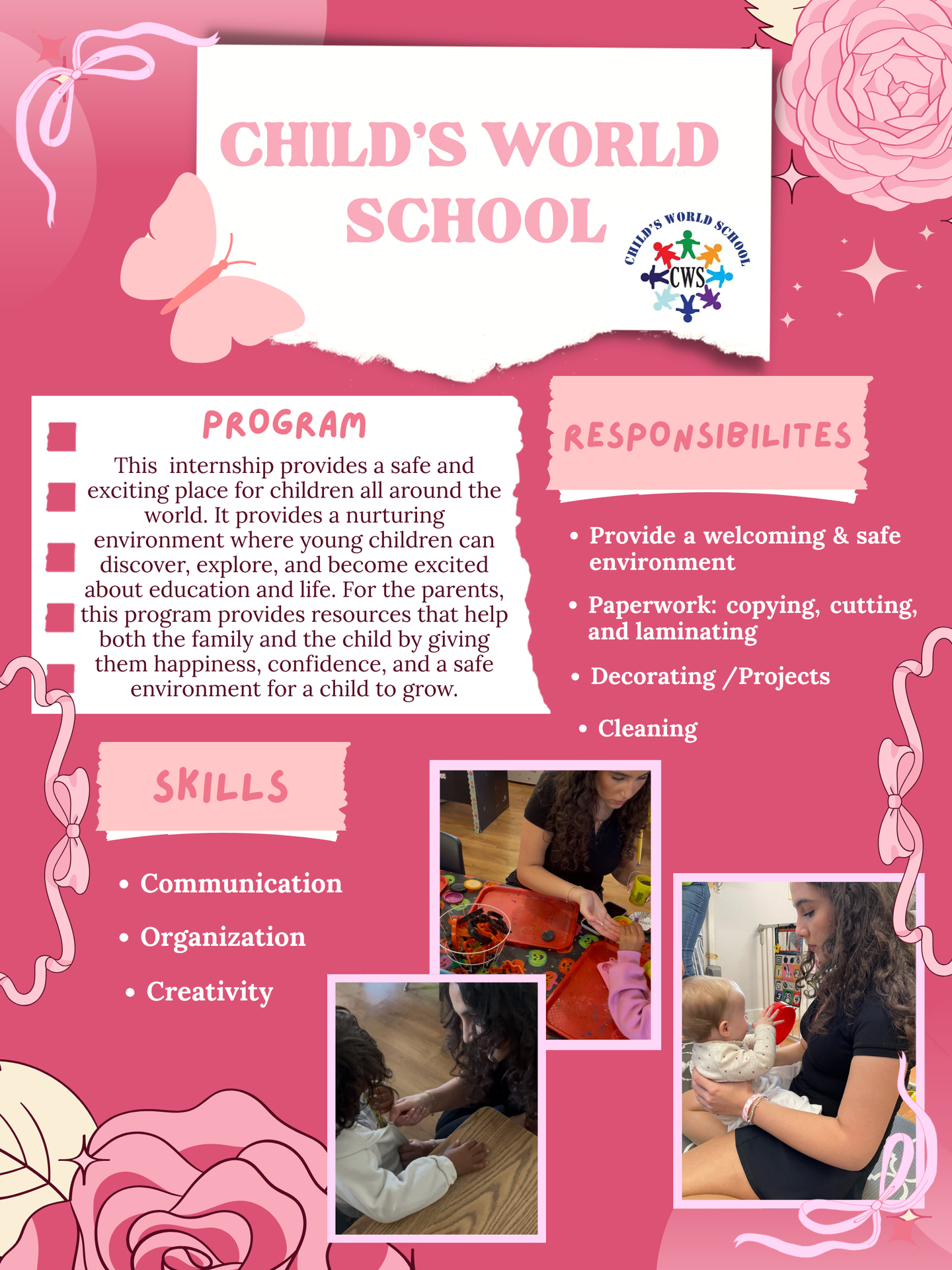 Child's World School Internship Poster
