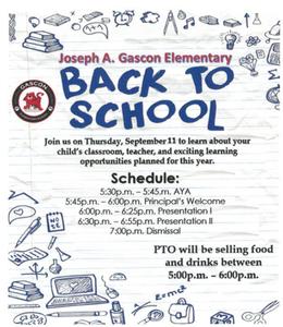 Back to School Night Flyer