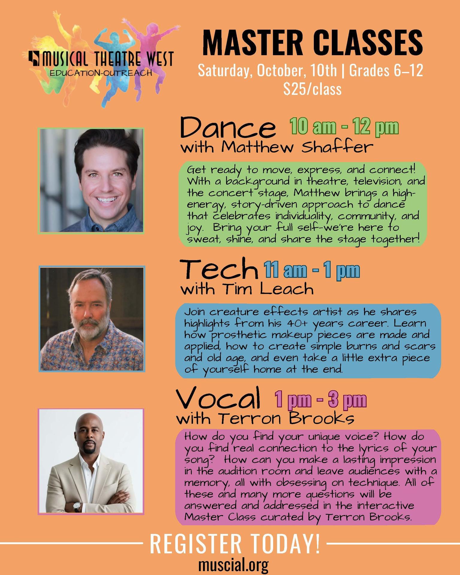 Musical Theatre West October Master Classes