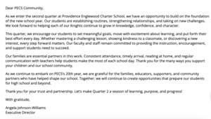 message from director williams