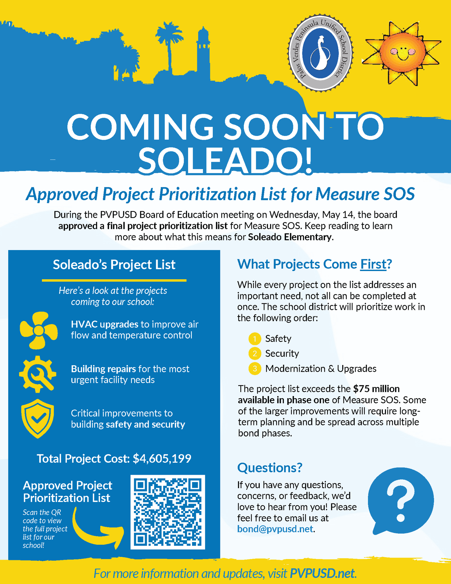 Coming Soon - Approved Project Prioritization List for Measure SOS