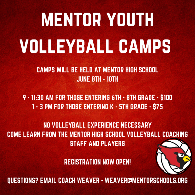 Mentor High Summer Volleyball Camps Featured Photo