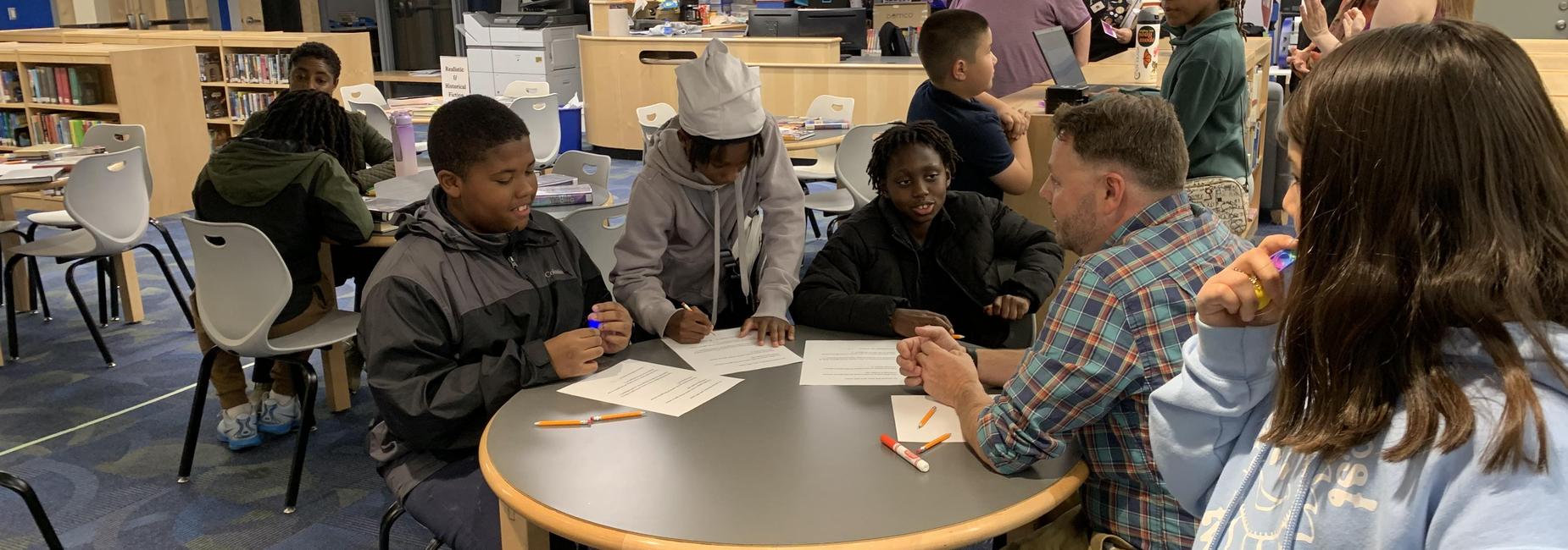 A scene from family literacy night