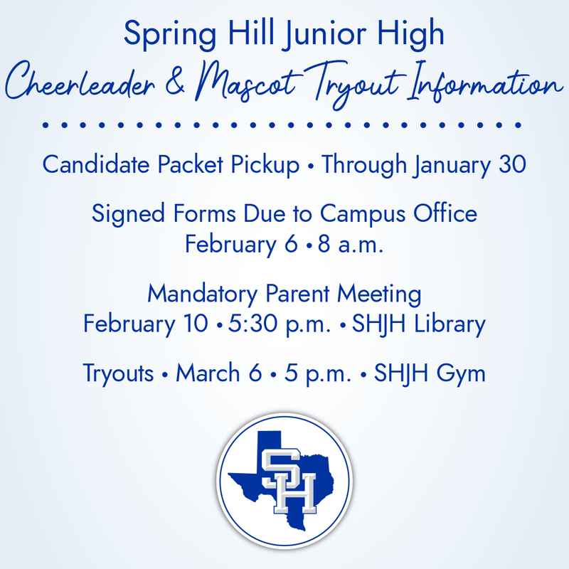 Junior High Cheerleader & Mascot Tryout Information