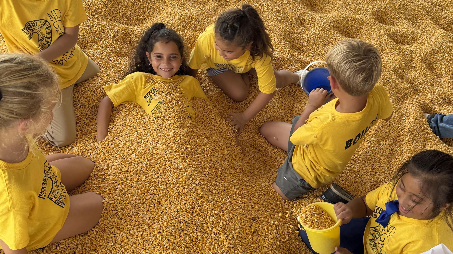 Seminole Primary students playing in the Corn Pit