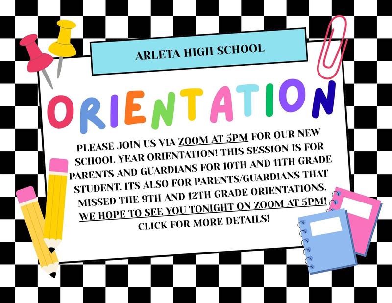 Flyer detailing orientation meeting information
