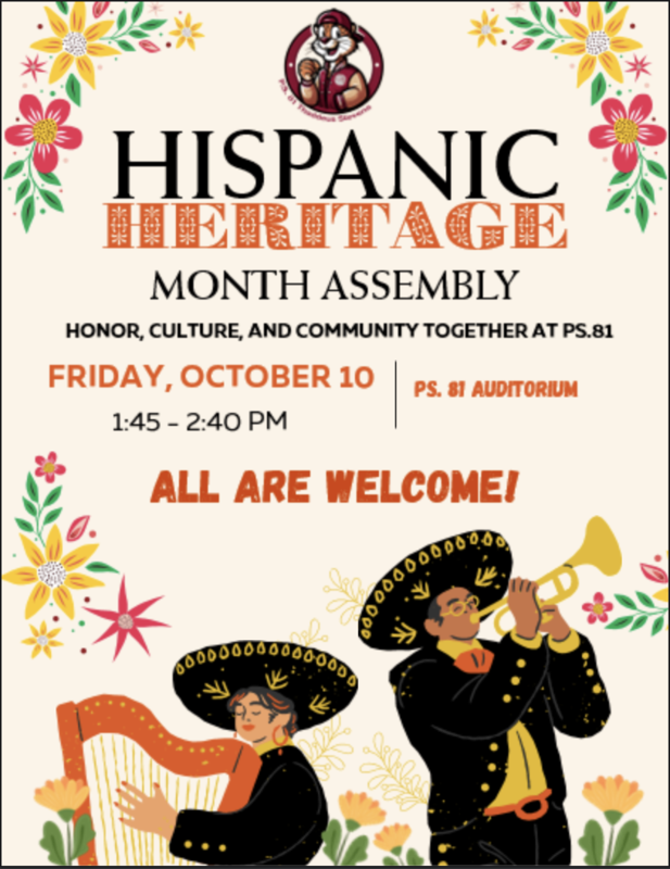Join us for our Hispanic Heritage Month Assembly (English)