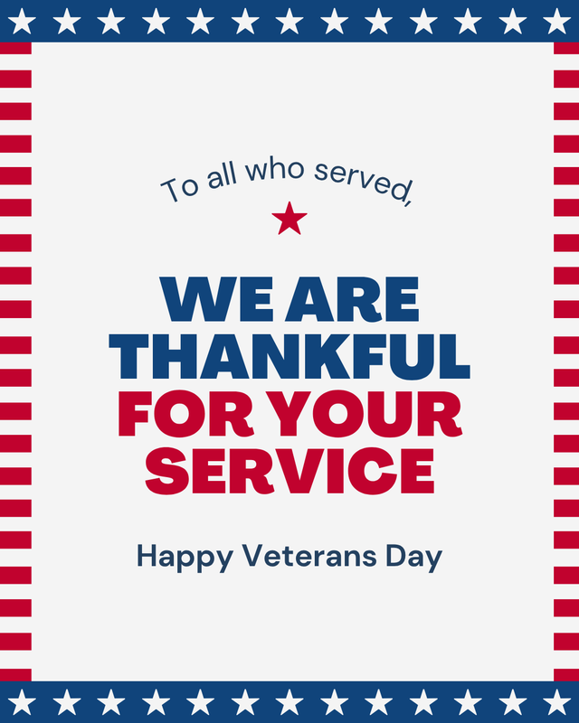 we are thankful for your service