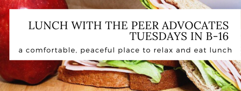 Tuesday Lunches w/ Peer Advocates in B-16 Featured Photo