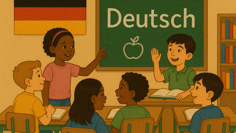 Kids in Classroom setting learning German